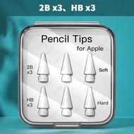 Pencil Tip For Apple Pencil Nib 3/6 Pcs Double Layer 2B HB Thin Soft Hard Replacements Tip For Apple