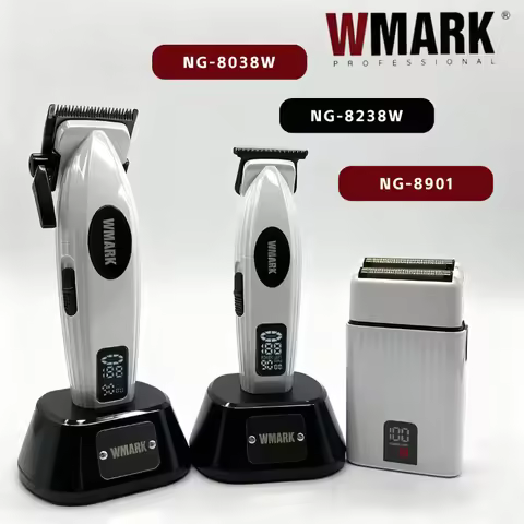 WMARK Hair Trimmer Adjustable Hair Cutting Machine Cordless Beard Trimmer Professional Clipper Metal