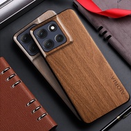 Case for Motorola MOTO G86 Power G85 5G funda bawood wood pattern PU Leather back cover for motorola
