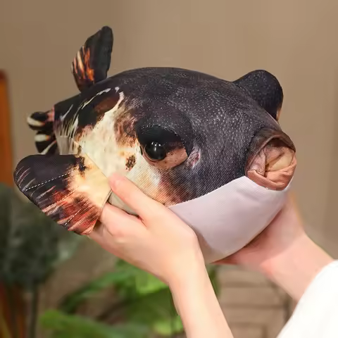 1Pc 20/35cm Cute Simulation Pufferfish Plush Toys Stuffed Soft Fish Pillow Lifelike Pufferfish for S
