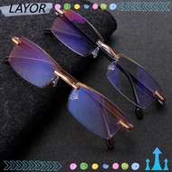 LAYORSG Reading Glasses Computer Gaming Goggles Readers Eyewear +1.0 to 3.0 Degree Rimless Presbyopi