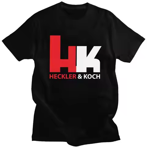 Custom HK Heckler Firearms Koch Gun T Shirt for Men Tshirt Fashion Tee Short Sleeves T-shirt