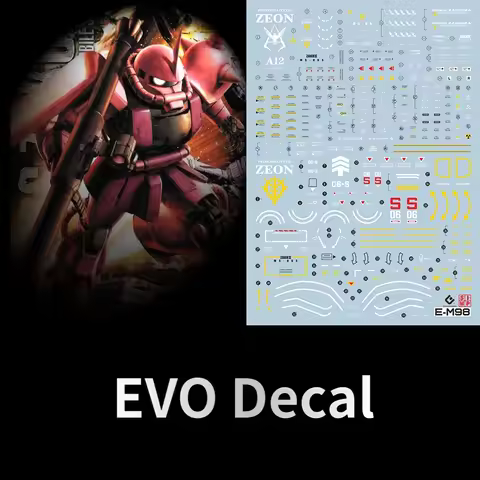 EVO Decal MG-98 for MG 1/100 MS-06S CHAR S ZAKU Model Kits Fluorescent Water Stickers for Model Hobb