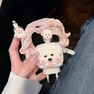 Big White Dog Cable Wrapping Set Cartoon Charger Case USB Protector For iphone 20W 18W 35W 18W/20W/3