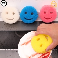 CC Household Smiley Magic Cleaning Wipe Sponge/Kitchen Dishwashing Sponge Scouring Pad