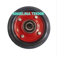 MERAH 6" double bearing trolley wheel 6" red rolly wheel/