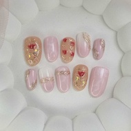 Fake Nails/Fake Nails/Press On Nails/Handmade - Red Flower Japanese