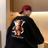 #現貨 奢華 LV泰迪熊 小熊 LOVE VUITTON 加絨圓領大學T 台灣製