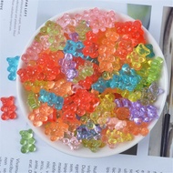 12Pcs Mini Bear Beads Rubber Soft Slime Charms Plasticine Slime Accessories Beads For Crystal Mud Fl