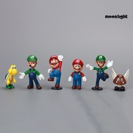 MTS_18Pcs/Set Mini Super Mario Bros Luigi PVC Doll Toy Gifts Figures Party Supplies