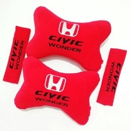 aksesoris bantal mobil eksklusif honda civic wonder merah