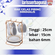 Luxury 6mm Iron Glass and Plate Rack | Aesthetic Cup & Plate Holder