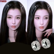 YUEXI 2/4/6pcs/set Hair Braid Tubes, Y2K Hollow Out Silver Round Hairclasp, Performance Makeup Hair 