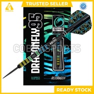 Red Dragon Darts Dragonfly 95 Black - Parallel 90% Tungsten Steel Tip Darts - 22g/23g