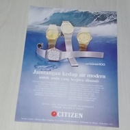 Iklan Cetak Jadul Jam Tangan Citizen Slim Water resist 100 m