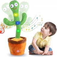 Kids Dancing Talking Cactus Toys Electronic Music Plush Toy Record &amp; Repeats What You Say with 120 English Songs &amp; LED Lighting Home Decor