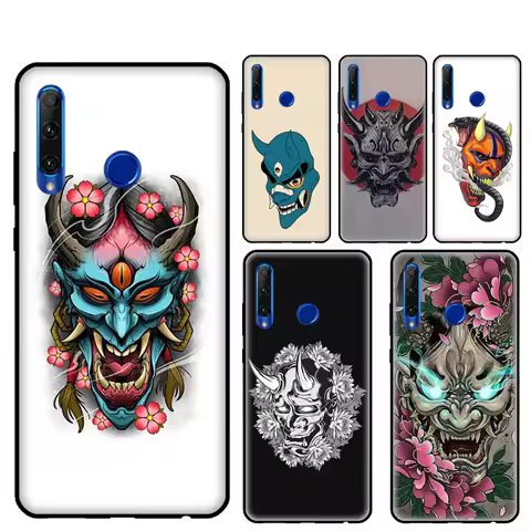 Japanese Oni Hannya Demon Mask Case For Honor Magic 7 5 6 Lite Honor 50 70 90 Lite 200 Pro X8b X9a X