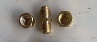 ยูเนี่ยนทองเหลือง ขนาด 3/8 นิ้ว พร้อมแฟร์ทองเหลืองแบบหนา Union Flare nut 3/8" สำหรับต่อท่อน้ำยาแทนกา