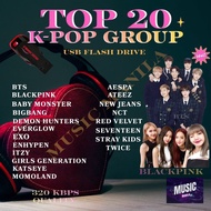 Top 20 K-POP GROUP 500 Songs Downloaded on USB Flash Drive With Otg Adapter High Quality Music MP3
