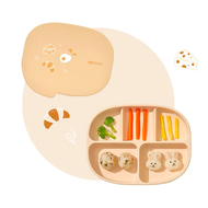 MOYUUM ผลิตภัณฑ์จาน Oval ซิลิโคนแพลตตินั่ม แบบ 5 ช่อง (เลือกสีได้)