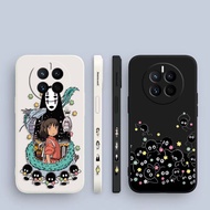 Anime Spirited Away Side Printed Liquid Silicon Phone Case For HUAWEI Mate 40 30 20 10 P50 P40 P30 P20 P10 Nova 3E 4E Pro Plus Lite 2018 5G