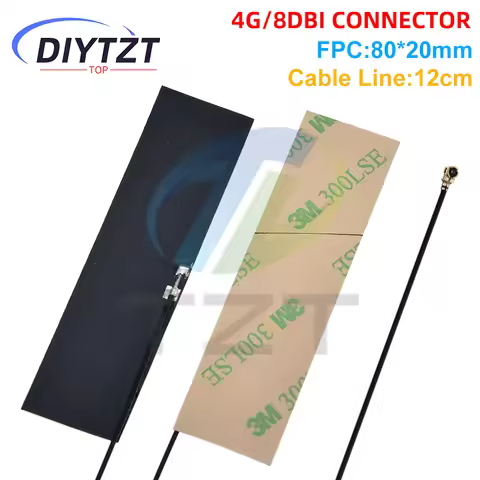 DIYTZT 10pcs GSM GPRS 2G 3G 4G LTE internal antenna 8dbi FPC connector 80*20mm wireless modem aerial
