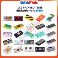Brickphils Printed Parts 3069b 1x2 Printed Tiles