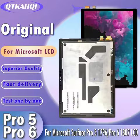 Original For Microsoft Surface Pro 5 1796 Pro 6 1807 LCD Display Touch Screen Digitizer LCD Display 