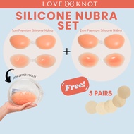 Love Knot Silicone Nubra Set Bundle With Premium Stick On Nubra 1cm Thick and 2cm Thick Satin Dispos