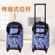 Shopping Bag Trailer Portable Foldable Household Supermarket Shopping Cart Trolley Small Trolley Whe
