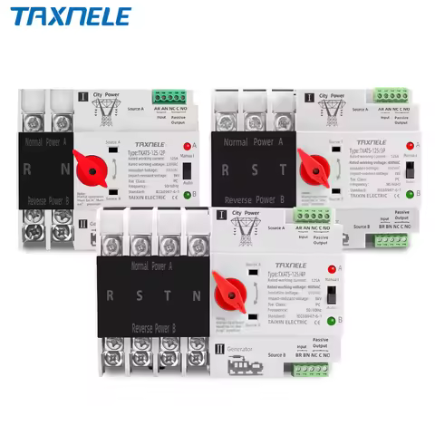 Din Rail 2P 3P 4P ATS Dual Power Automatic Transfer Switch Selector Switches Uninterrupthes Uninterr