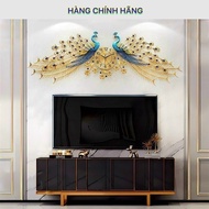 Decorative clock 51 - Pair of peacocks on both sides of the gold watch, size 165x65cm KM - VIP PRODU