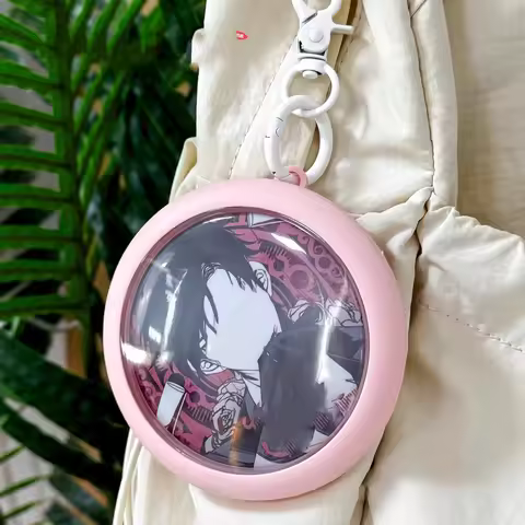 Zipper Storage Protective Case Dustproof Sealed Moisture-proof 75mm Millet Badge Keychain Display Pe