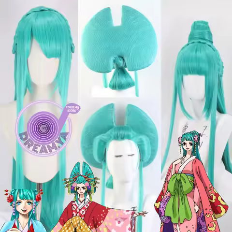 Kozuki Hiyori Cosplay Wig Komurasaki Cyan Blue Long Heat Resistant Synthetic Hair Halloween Party Ca