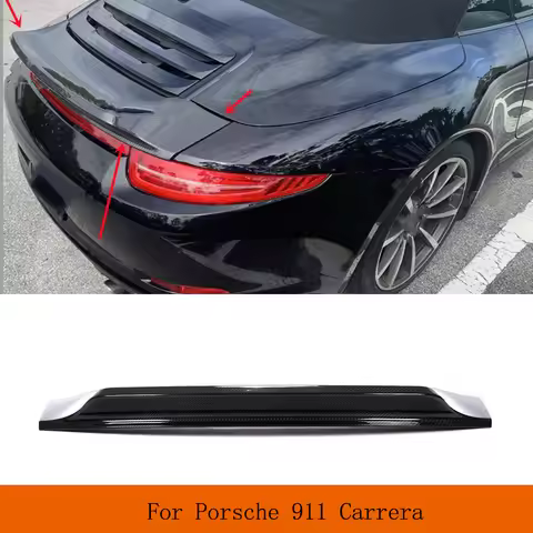 Car Rear Trunk Spoiler for Porsche 911 991 Carrera 4 GTS 2017-2018 DRY Carbon Fiber Rear Trunk Boot 