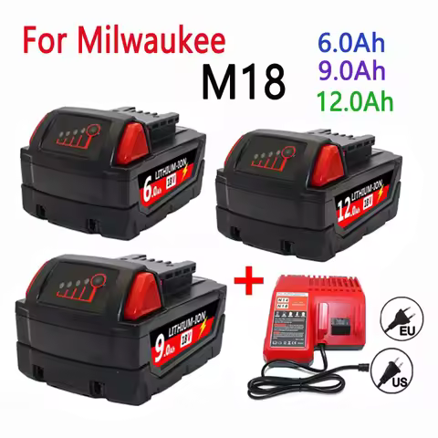 6.0Ah/9.0Ah/12.0Ah For Milwaukee M18 18V Replacement For Milwaukee M18B5 XC Li-ion battery 48-11-181