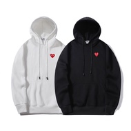 ❤❀ [Ready Stock] ❤ CDG Play Heart Embroidery Long Sleeve Cotton Couple Hoodie Unisex