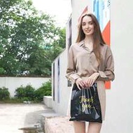 100pcs Flat Handle Shopping Bags - White Plastic Merchandise Bags, Suitable For Apparel And Retail P