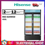 {FREE SHIPPING} Hisense 692L Beverage Cooler HSC-620WED / HSC620WED Double Door Show Case / Refriger