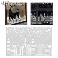Abbraccia Christmas Village House Window Cling,Glass Sticker Decal Christmas Non Adhesion Static Cli