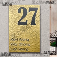 Brand logo Villa Hand Shop Yellow Letter Signboard House Number Hammer Head B & B Aluminum Alloy Pat