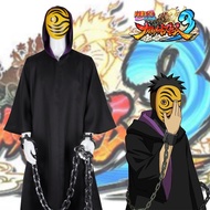 ✟❃▽Anime Naruto Akatsuki Costume Obito Uchiha Cosplay Cloak Mask Halloween Carnival Costumes