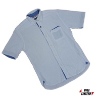 [ USED ] BEAMS HEART - Buttom Down Linen Blend Short Sleeves Shirt - White