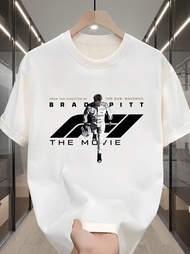 American Movie F1: Racing Car Print T-Shirt Men Women Loose-Fit Top Chinese Style Trend
