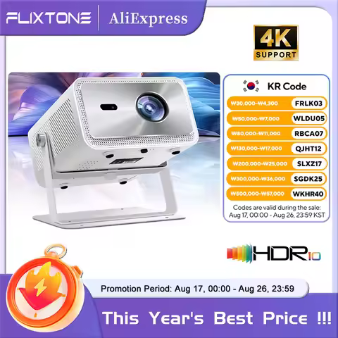 Flixtone D9W Mini Pro 2700 ANSI Beam Projector 4K Full HD 1080P Projectors for Movies Home Game Vide