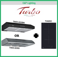 (Hood + Hob Bundle) Turbo Italia 30cm Induction Hob Tia802 + 60cm Conventional Cooker Hood