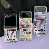 THREEBASE Phone case BTS-613 JUNGKOOK SEVEN Solo DAYS A WEEK For Samsung Galaxy Zflip 3  Zflip 4 ZFlip 5 Anti Shock Drop Proof Cover