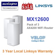 Linksys MX12600 VELOP 3-Pack AX4200 Tri-Band Mesh WiFi 6 Router - LInksys Singapore Warranty