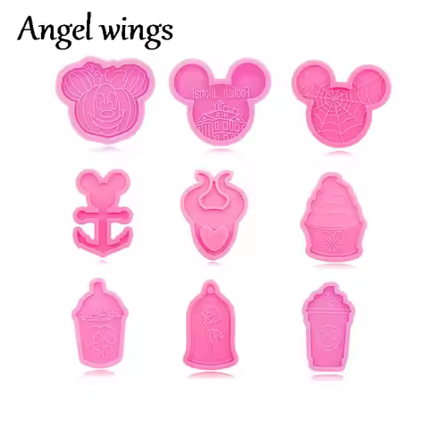 DY1333 Shiny Mouse Coffee Drink Cup/Ice Cream Mouse Spider web Silicone Molds Epoxy DIY Resin Charms