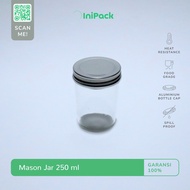 250 ML Glass Jar (tall) / 250ml Glass Mason Jar ALUMINUM Lid Mason Jar Glass Jar with Lid